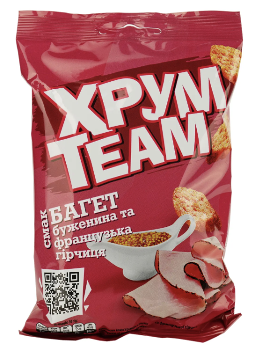 Сухарики ХрумTeam Багет Буженина-ФрГірч 0.055кг